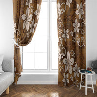 Plumeria Floral Tapa Pattern Vintage Gold Window Curtain LT01 - Polynesian Pride