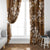 Plumeria Floral Tapa Pattern Vintage Gold Window Curtain