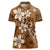 Plumeria Floral Tapa Pattern Vintage Gold Women Polo Shirt