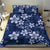 Plumeria Floral Tapa Pattern Navy Blue Bedding Set