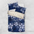 Plumeria Floral Tapa Pattern Navy Blue Bedding Set