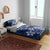 Plumeria Floral Tapa Pattern Navy Blue Bedding Set