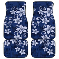 Plumeria Floral Tapa Pattern Navy Blue Car Mats LT01 - Polynesian Pride