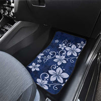 Plumeria Floral Tapa Pattern Navy Blue Car Mats LT01 - Polynesian Pride