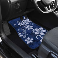Plumeria Floral Tapa Pattern Navy Blue Car Mats LT01 - Polynesian Pride