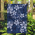 Plumeria Floral Tapa Pattern Navy Blue Garden Flag