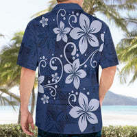 Plumeria Floral Tapa Pattern Navy Blue Hawaiian Shirt LT01 - Polynesian Pride