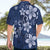 Plumeria Floral Tapa Pattern Navy Blue Hawaiian Shirt