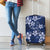 Plumeria Floral Tapa Pattern Navy Blue Luggage Cover