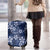 Plumeria Floral Tapa Pattern Navy Blue Luggage Cover