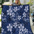 Plumeria Floral Tapa Pattern Navy Blue Quilt