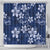 Plumeria Floral Tapa Pattern Navy Blue Shower Curtain