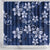 Plumeria Floral Tapa Pattern Navy Blue Shower Curtain