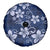 Plumeria Floral Tapa Pattern Navy Blue Spare Tire Cover