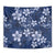 Plumeria Floral Tapa Pattern Navy Blue Tapestry