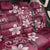 Plumeria Floral Tapa Pattern Ruby Pink Back Car Seat Cover