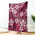 Plumeria Floral Tapa Pattern Ruby Pink Blanket