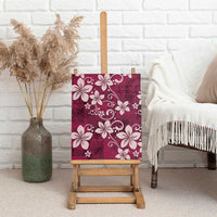Plumeria Floral Tapa Pattern Ruby Pink Canvas Wall Art LT01 - Polynesian Pride