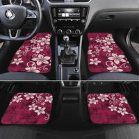 Plumeria Floral Tapa Pattern Ruby Pink Car Mats LT01 Set 4pcs Pink - Polynesian Pride