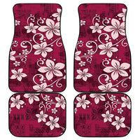 Plumeria Floral Tapa Pattern Ruby Pink Car Mats LT01 - Polynesian Pride