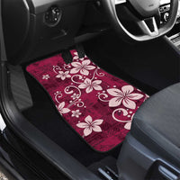 Plumeria Floral Tapa Pattern Ruby Pink Car Mats LT01 - Polynesian Pride