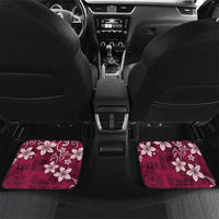 Plumeria Floral Tapa Pattern Ruby Pink Car Mats LT01 Set 2pcs - Back Pink - Polynesian Pride