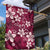 Plumeria Floral Tapa Pattern Ruby Pink Garden Flag