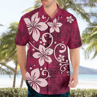 Plumeria Floral Tapa Pattern Ruby Pink Hawaiian Shirt LT01 - Polynesian Pride