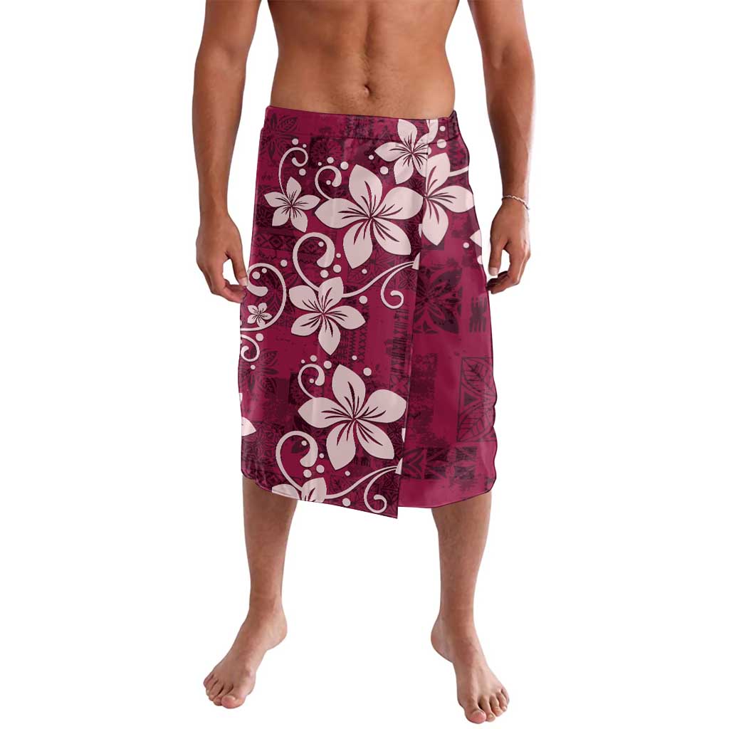 Plumeria Floral Tapa Pattern Ruby Pink Lavalava LT01 Pink - Polynesian Pride