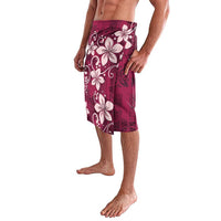 Plumeria Floral Tapa Pattern Ruby Pink Lavalava LT01 - Polynesian Pride