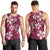 Plumeria Floral Tapa Pattern Ruby Pink Men Tank Top