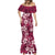 Plumeria Floral Tapa Pattern Ruby Pink Mermaid Dress