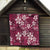 Plumeria Floral Tapa Pattern Ruby Pink Quilt