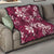 Plumeria Floral Tapa Pattern Ruby Pink Quilt