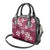 Plumeria Floral Tapa Pattern Ruby Pink Shoulder Handbag