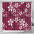 Plumeria Floral Tapa Pattern Ruby Pink Shower Curtain