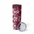 Plumeria Floral Tapa Pattern Ruby Pink Skinny Tumbler