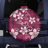 Plumeria Floral Tapa Pattern Ruby Pink Spare Tire Cover LT01 - Polynesian Pride