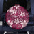 Plumeria Floral Tapa Pattern Ruby Pink Spare Tire Cover