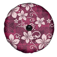 Plumeria Floral Tapa Pattern Ruby Pink Spare Tire Cover LT01 - Polynesian Pride
