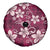 Plumeria Floral Tapa Pattern Ruby Pink Spare Tire Cover