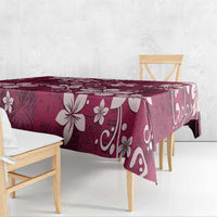 Plumeria Floral Tapa Pattern Ruby Pink Tablecloth LT01 - Polynesian Pride