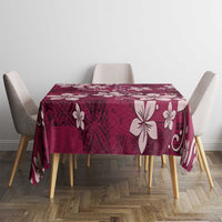 Plumeria Floral Tapa Pattern Ruby Pink Tablecloth LT01 - Polynesian Pride