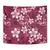 Plumeria Floral Tapa Pattern Ruby Pink Tapestry