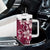 Plumeria Floral Tapa Pattern Ruby Pink Tumbler With Handle