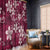 Plumeria Floral Tapa Pattern Ruby Pink Window Curtain