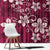 Plumeria Floral Tapa Pattern Ruby Pink Window Curtain