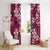 Plumeria Floral Tapa Pattern Ruby Pink Window Curtain