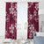 Plumeria Floral Tapa Pattern Ruby Pink Window Curtain