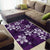 Plumeria Floral Tapa Pattern Amethyst Purple Area Rug